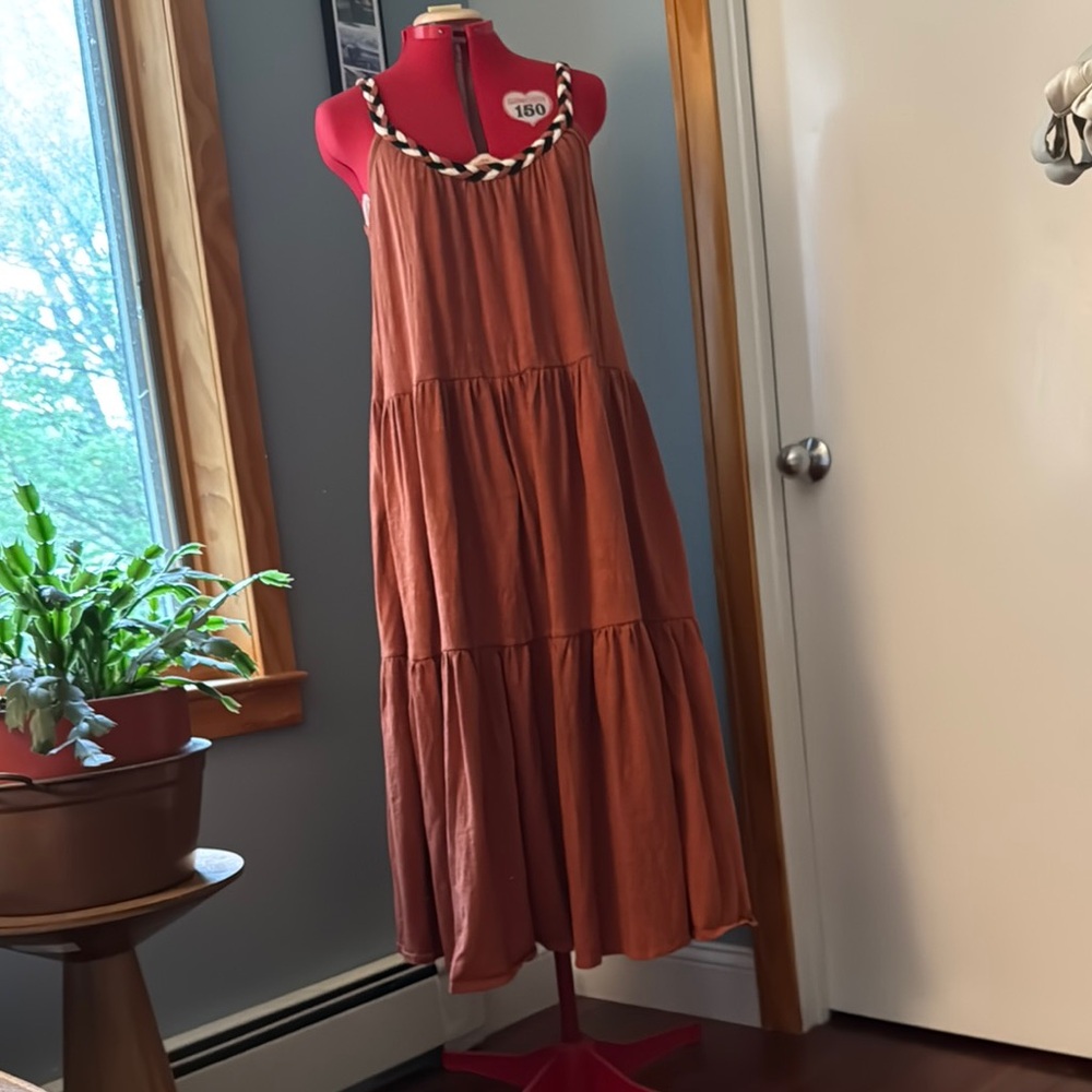 Marine Layer Terracotta Maxi Dress with Braided Straps